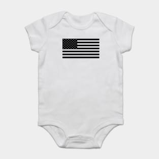 US Flag Black only (Transparent Background) Baby Bodysuit